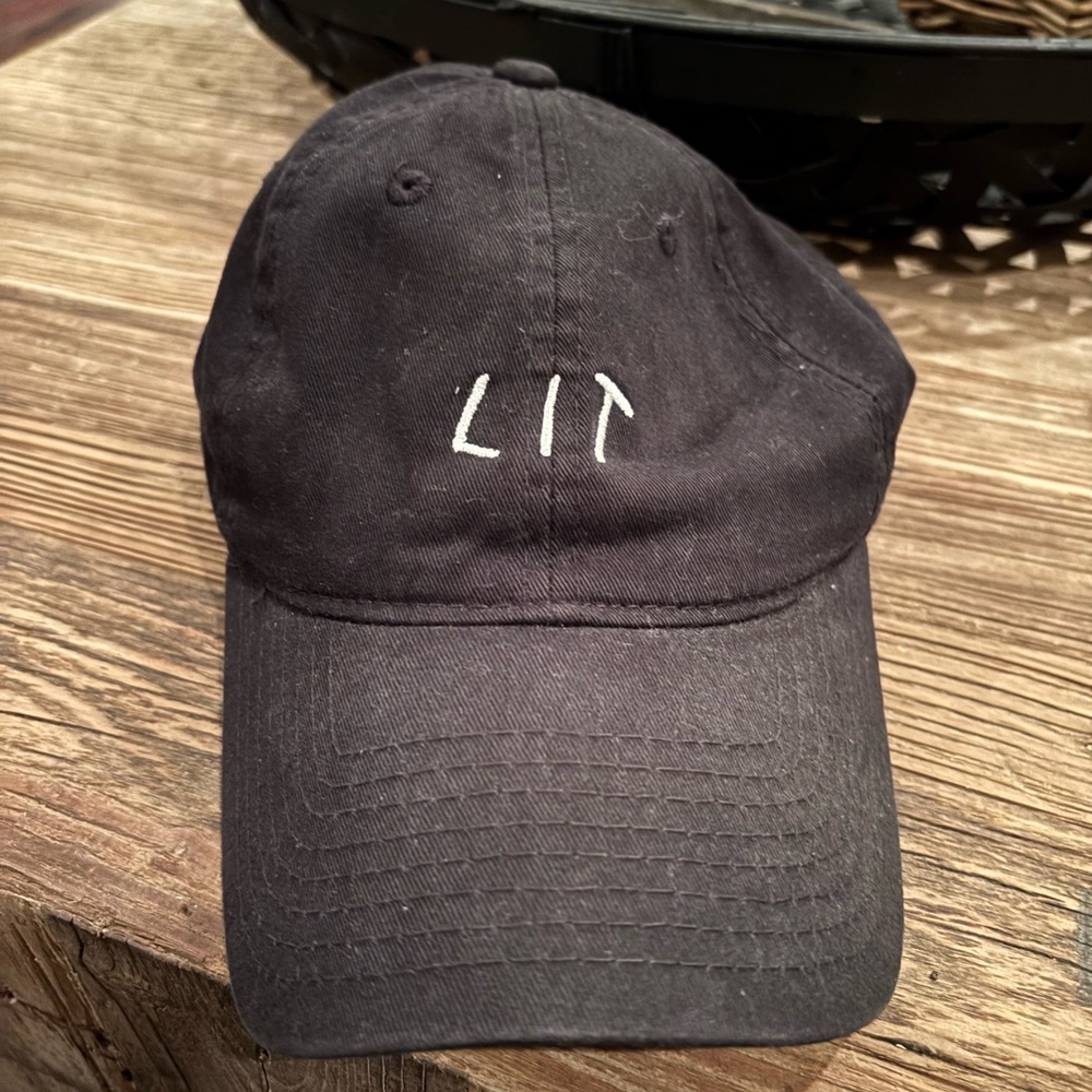 Men’s Black Baseball Cap with White Embroidery